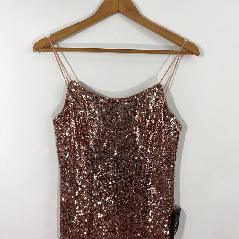 Lulus Women’s Size Large Rose Gold Bring It Sequin Bodycon Mini Dress New - Picture 3 of 9